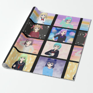 Cadeau Papier à envelopper pour filles d'Anime