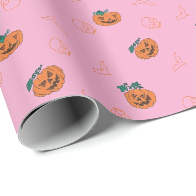 Cadeau Papier à envelopper pour halloween - Citrouilles,  (Coin rond)