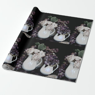 Cadeau Papier à envelopper Rl 6' Pitchers, Raisins et fl