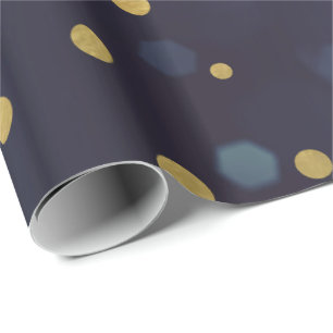 Cadeau Papier à Motif Pois à huile d'or violet