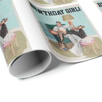 CADEAU PAPIER À PAPIER RETRO ANNIVERSAIRE FILLE D'ANNIVER