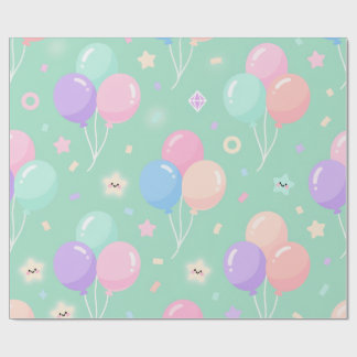 Cadeau Papier Anniversaire de enfant vert Pastel
