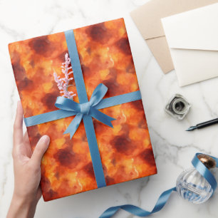 Cadeau Papier aquarelle abstrait orange et marron