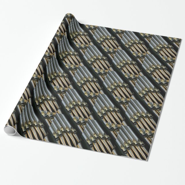 Cadeau Papier argenté de tuyaux d'organe (Déroulé)