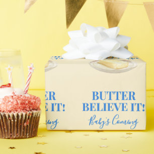 Cadeau Papier Beurre Crois le Jaune Garçon Gingham Baby S
