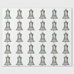 Cadeau Papier blanc à enveloppement Bell argent