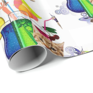 Cadeau Papier brillant à envelopper Boissons poilues Kitt