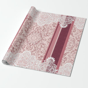 Cadeau Papier Damassé Baroque Vintage