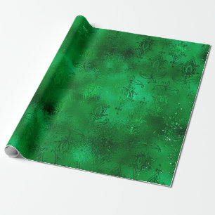 Cadeau Papier damassé glamour vert émeraude