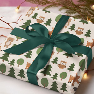 Cadeau Papier de carénage de la Chouette de cerf animal d