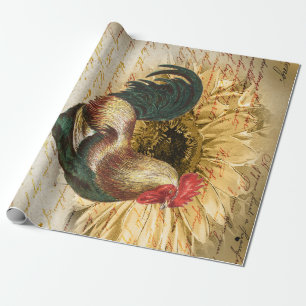 Cadeau Papier de découpage Ephémère Rooster vintage
