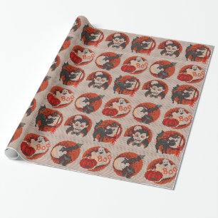 Cadeau Papier de faux point de croix Halloween à l'ancien