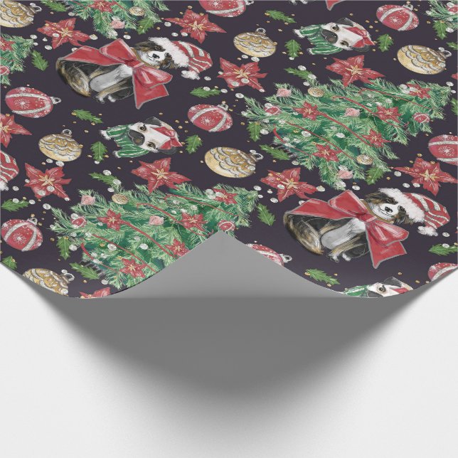 Cadeau Papier de Noël de Chiens mignons (Coin)