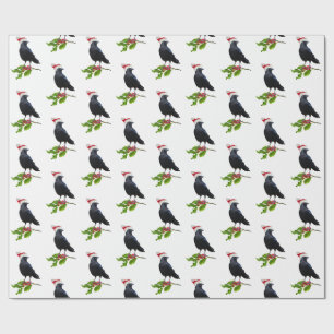 Cadeau Papier de Noël père Noël Crow