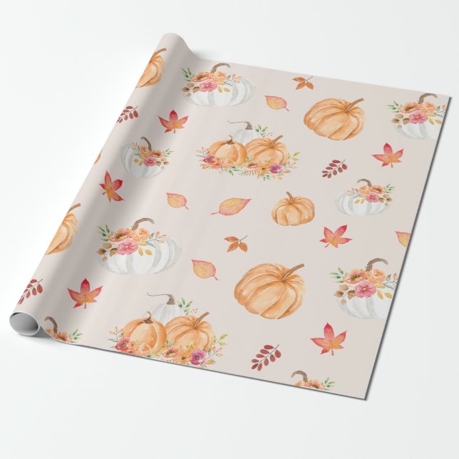 Cadeau Papier de recouvrement de patchs citrouille (Déroulé)