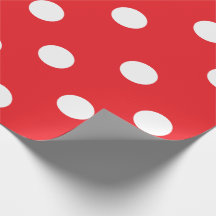 Papier d'emballage 30" de pois rouge et blanc x 6"