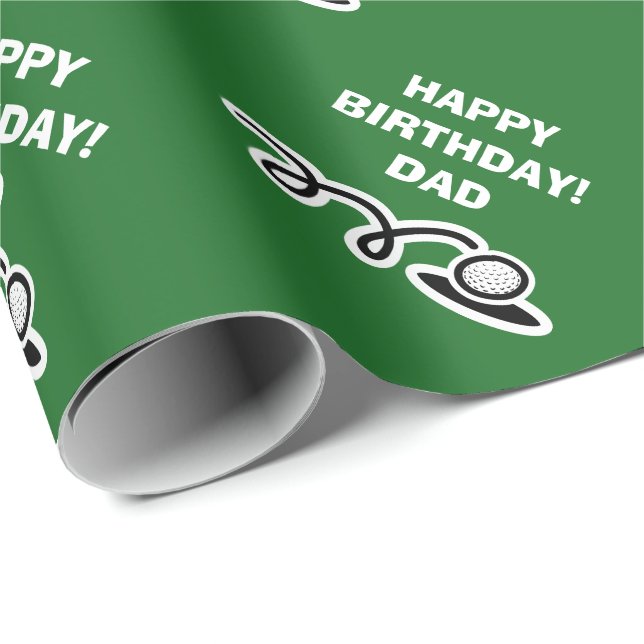 Cadeau Papier d'emballage à bille de golf personnalisé po (Coin rond)
