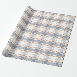 Cadeau Papier d'emballage à carreaux bleus et blancs