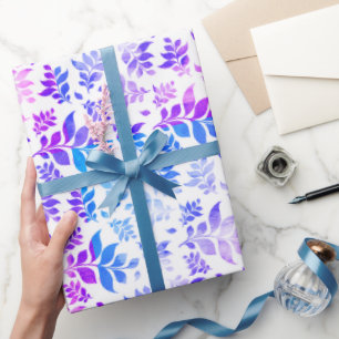 Cadeau Papier d'emballage à feuilles aquarelles dégradé b
