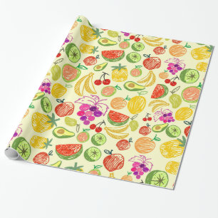 Cadeau Papier d'emballage à fruits mélangés