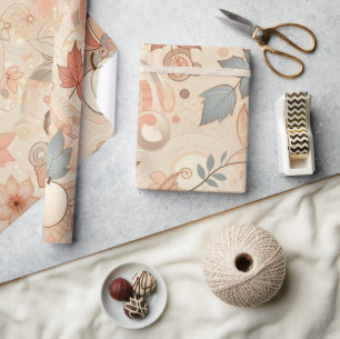 Cadeau Papier d'emballage à l'atmosphère d'automne