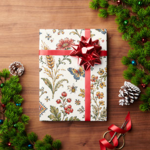 Cadeau Papier d'emballage à motif de broderie ukrainienne