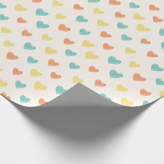 Cadeau Papier d'emballage à motif de cœur gribouillé dess