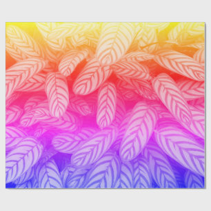 Cadeau Papier d'emballage à motif de feuilles botaniques