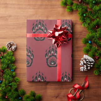 Cadeau Papier d'emballage à motif d'empreinte de patte d'