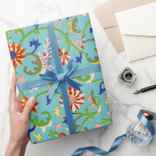 Cadeau Papier d'emballage à motif floral coloré