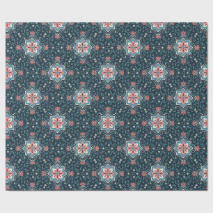 Cadeau Papier d'emballage à motif floral folklorique
