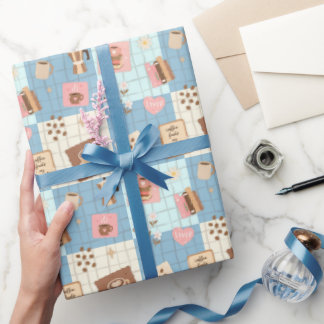 Cadeau Papier d'emballage à motif patchwork esthétique pa