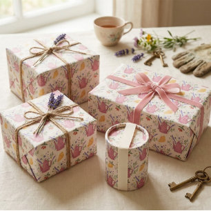 Cadeau Papier d'emballage à motifs Doodle pour l'heure du