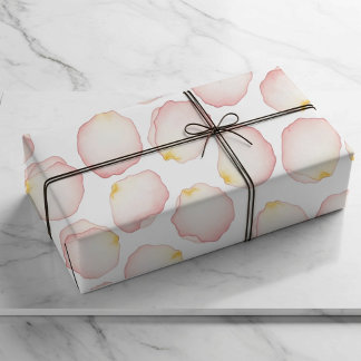 Cadeau Papier d'emballage à pétale rose aquarelle
