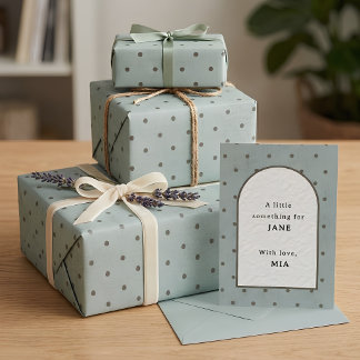 Cadeau Papier d'emballage à pois texturé bleu sauge