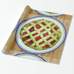 Cadeau papier d'emballage à tarte de fraise