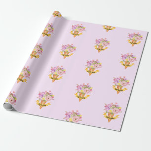 Cadeau Papier d'emballage à thème crème glacée de douche 