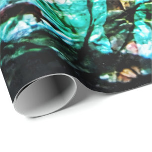 Cadeau Papier d'emballage abstrait bleu foncé, partie Abs