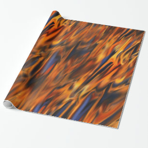 Cadeau Papier d'emballage abstrait du feu et de glace