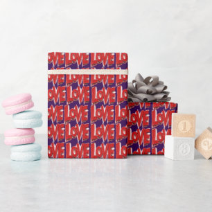 Cadeau Papier d'emballage amour jour de la Saint-Valentin