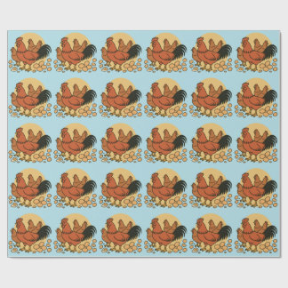 Cadeau Papier d'emballage Amoureux du Poulet