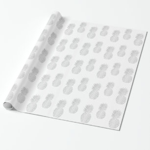 Cadeau Papier d'emballage - ananas argenté