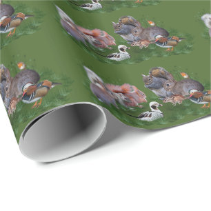 Cadeau Papier d'emballage Animaux de la forêt