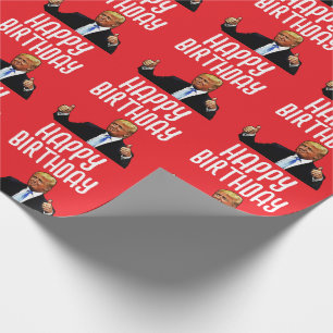 CADEAU PAPIER D'EMBALLAGE ANNIVERSAIRE DE DONALD TRUMP