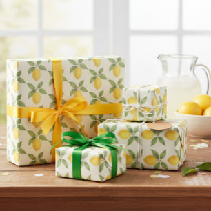 Cadeau Papier d'emballage aquarelle Citron