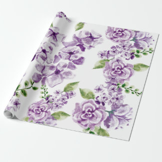 Cadeau Papier d'emballage - Aquarelle Motif Floral