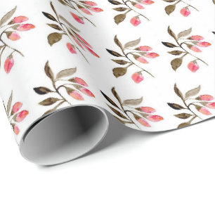Cadeau Papier d'emballage - Aquarelle Rose Floral
