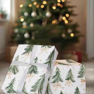 Cadeau Papier d'emballage arbre de Noël aquarelle