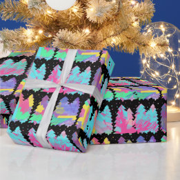 Cadeau Papier d'emballage Arbres d'hiver