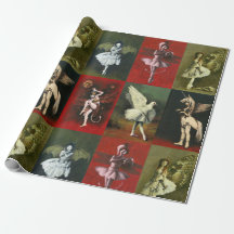 Papier d'emballage avec des diablotins de danse vi